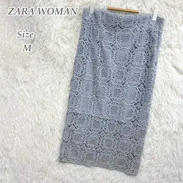 ZARA 레이스 타이트 스커트 M 종아리 기장 전체 레이스 꽃무늬 고급스러운