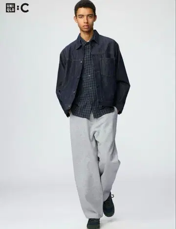 UNIQLO :C 맨투맨 와이드 팬츠 그레이