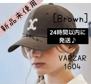 새상품 VARZAR 1604 정품 바자르 VA 커브드 로고 브라운