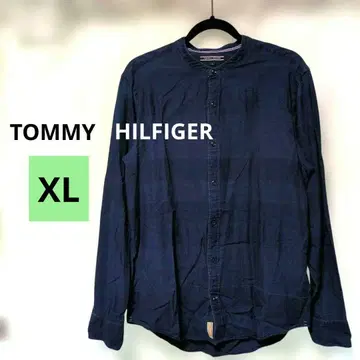 TOMMY HILFIGER 노카라 셔츠 XL 인디고