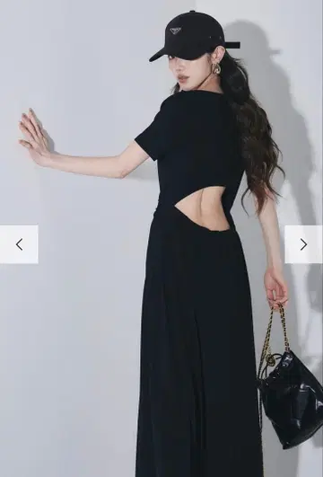 andrea&co 백 컷 랩 원피스 블랙 택 포함