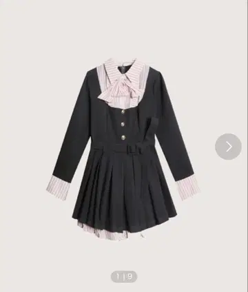 LA POMME petit 패치워크 프레피 플리츠 원피스