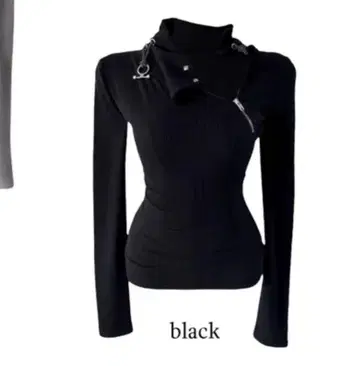 amood closets 너클 반지 하이넥 긴팔 T