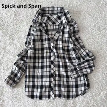 스픽 앤 스팬 체크 무늬 셔츠 긴팔 디자인 버튼 프레임워크스