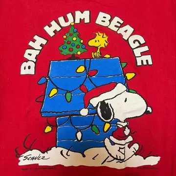 PEANUTS 스누피 T셔츠 BAH HUM BEAGLE 빈티지