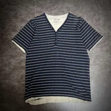 archive henley tee navy white y2k swag