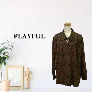 zG2050 [ FREE ] PLAYFUL 셔츠/블라우스 꽃무늬 긴팔 루즈핏