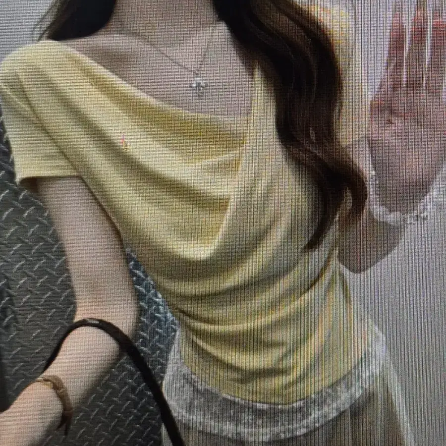 (해외배송) 레이스 셔링 반팔티 2컬러