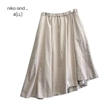 niko and - 플레어 스커트 베이지 비대칭 1185