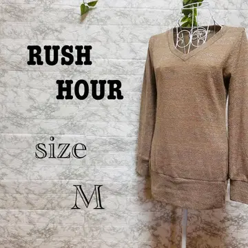 [ l28 ] [ RUSH HOUR ] 브라운 V넥 니트 [ M ] 라메 믹스