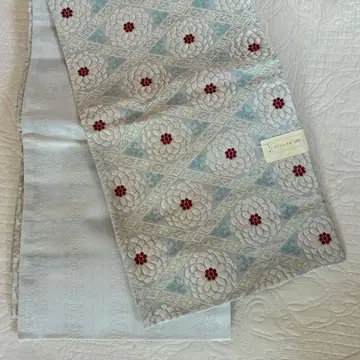 미사용품 리버서블 오쓰카 고후쿠텐 오리지널 후쿠로 오비 국화 민트