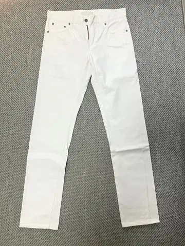 UNIQLO JEANS 남성용 화이트 데님 팬츠 29인치 허리 73