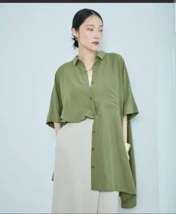 LEPSIM 사라키레 판초 튜닉 SS 그린