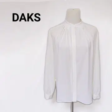 [ 새상품급 ] DAKS 닥스 스탠드 카라 블라우스 셔츠 화이트 사이즈 40