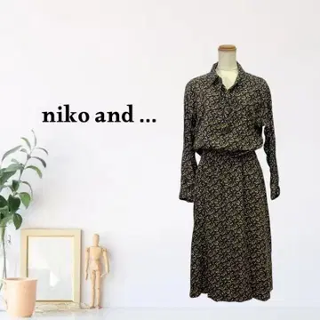 zG2051 [ FREE ] niko and - 무릎 기장 원피스 꽃무늬 긴팔