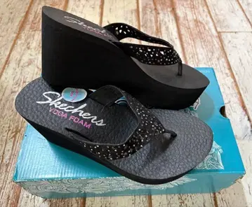 스케쳐스 새상품 YOGA FORM 통굽 샌들 23cm 블랙