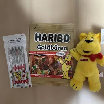 HARIBO 하리보 봉제 인형 볼펜 4색 세트 노트