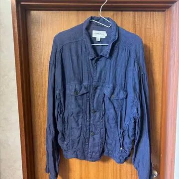 [새상품급] Club Monaco 린넨 셔츠 자켓 네이비 와셔 가공