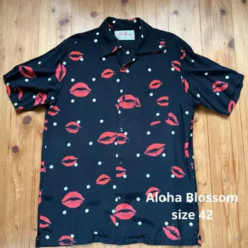 Aloha Blossom KISS 아로하 셔츠 블랙 42
