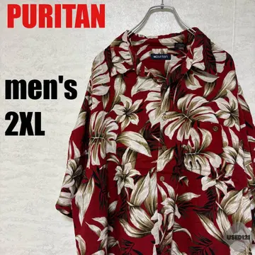 a278 [ puritan ] 알로하 셔츠 카리유시 [ 남성용 2XL ] 레드