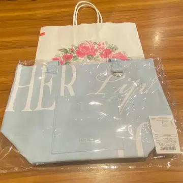 herlipto HLT 데일리 로고 토트 베이비 블루