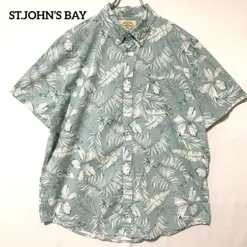 C3237 ST.JOHN'S BAY 하와이안 셔츠 히비스커스 남성용.