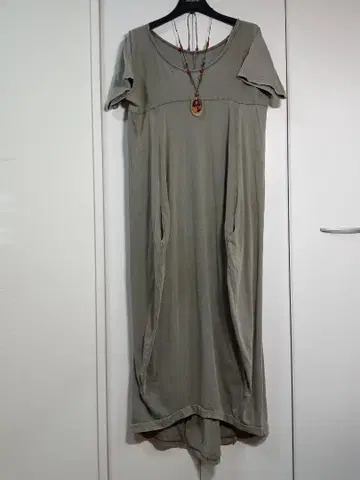 이탈리아제 롱 코쿤 원피스 그레이지 카키 ANAP