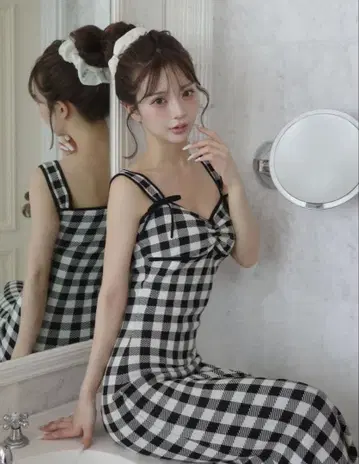 다리치 체크 원피스 FL 사이즈