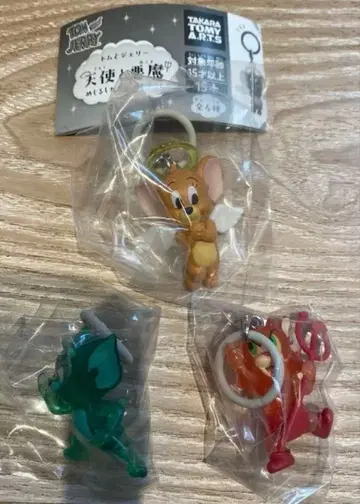[ 당일 발송 ] 톰과 제리 천사와 악마 메지루시 가챠 마스코트 3종 세트