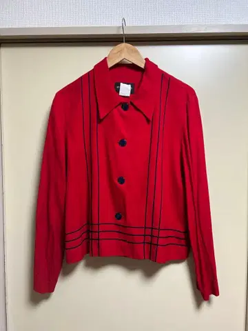 90s US JOHN ROBERTS 레드 긴팔 셔츠