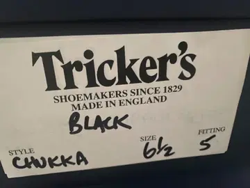 Tricker's CHUKKA 블랙 6.5 영국제