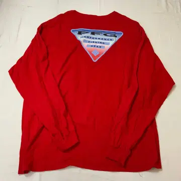 컬럼비아 PFG 롱티 레드 XXL