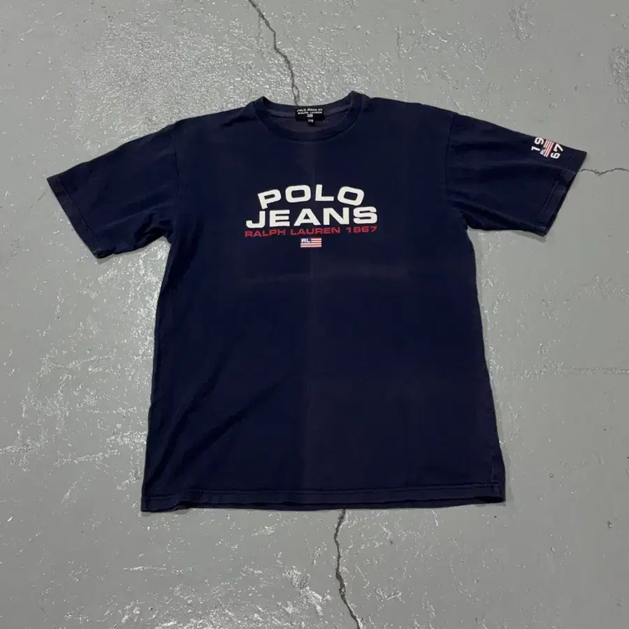 90s 폴로 진스(PoloRalphLauren) 썬페이딩 네이비 티셔츠