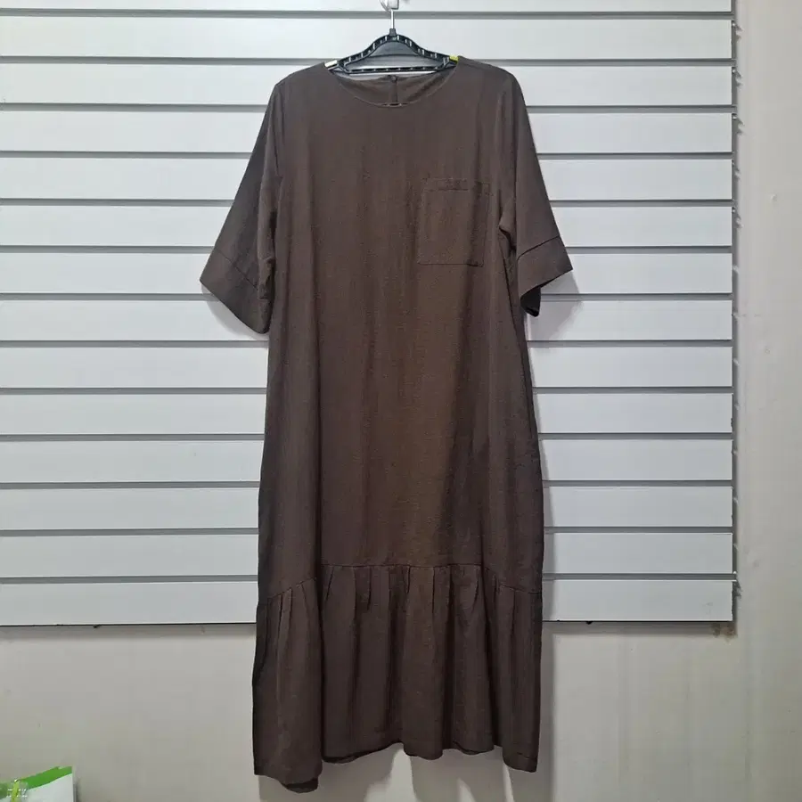 브라운 밑단프릴 무지 롱원피스 66 옷장꾸미기