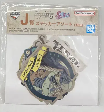 BANDAI SPIRITS 제일복권 죠죠의 기묘한 모험 STEEL BALL RUN SBR J상 집합 스티커 모듬