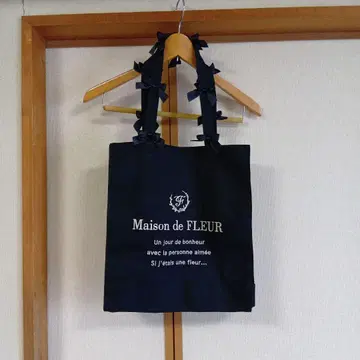 Maison de FLEUR 더블 리본 토트백 블랙