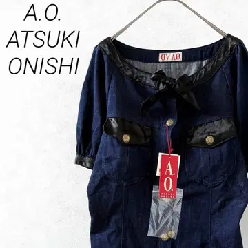 [택 포함 새상품] A.O. ATSUKI ONISHI 데님 원피스 리본