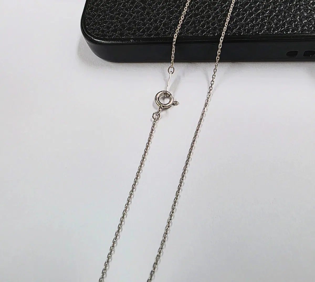 14k 각줄체인 목걸이 (0.3) 42cm WG