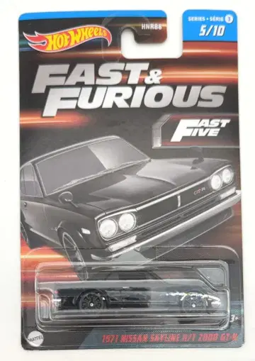 MATTEL HOTWHEELS FAST&FURIOUS SERIES 3 5/10 HNT15 1971 NISSAN SKYLINE H/T 2000 GT-R 5/10