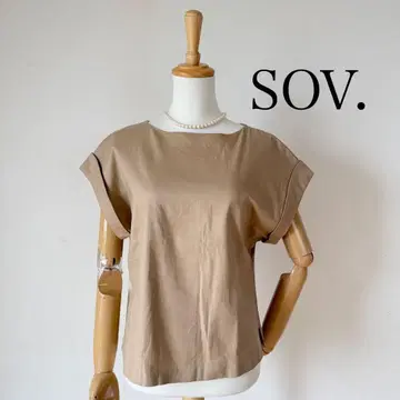 [새상품급] sov. 리비에라 드라이 트윌 블라우스 린넨 혼방 36 일본제