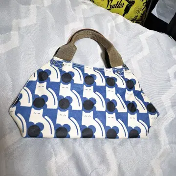 Orla Kiely 미니 토트백 고양이 패턴 블루