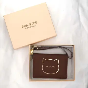 PAUL & JOE 카드 지갑 폴앤조 브라운 고양이