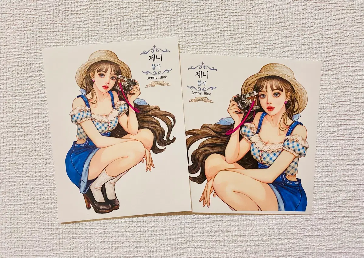 [인스] 화라/HWARA 제니 인물 스티커 (블루)