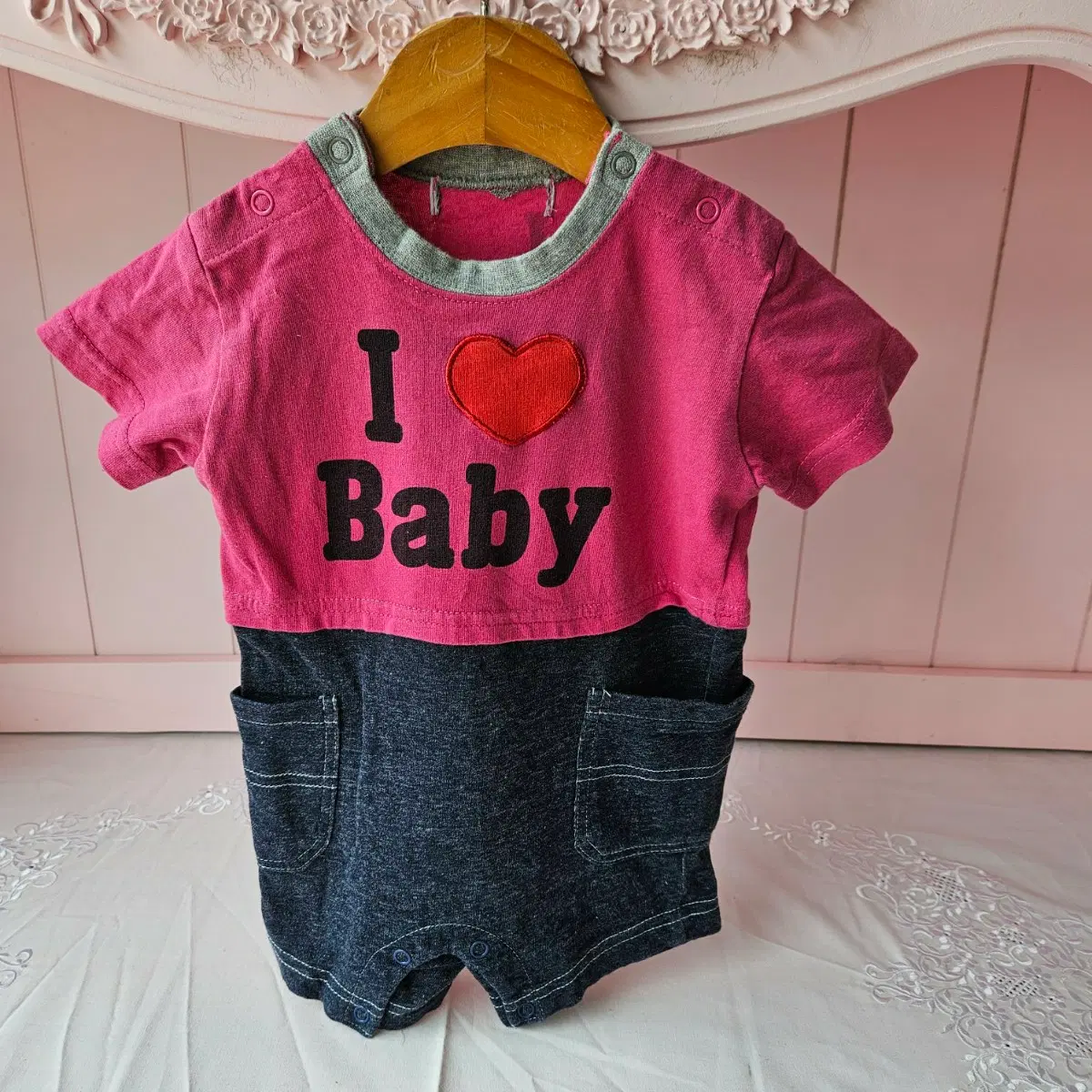 80 아기 옷 I love Baby 룸퍼