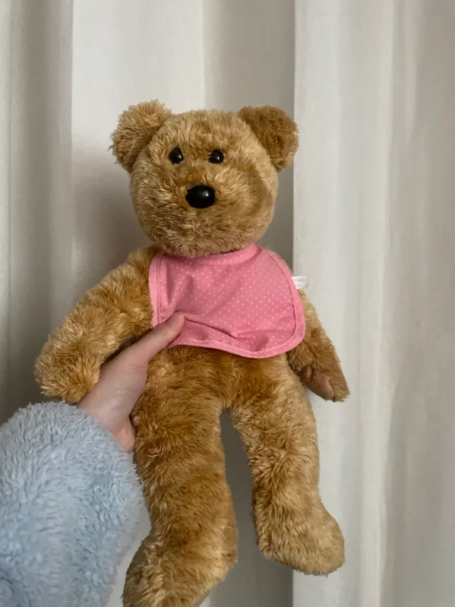 곰인형 핑크 옷 보이즈베어 보베 인형 턱받이