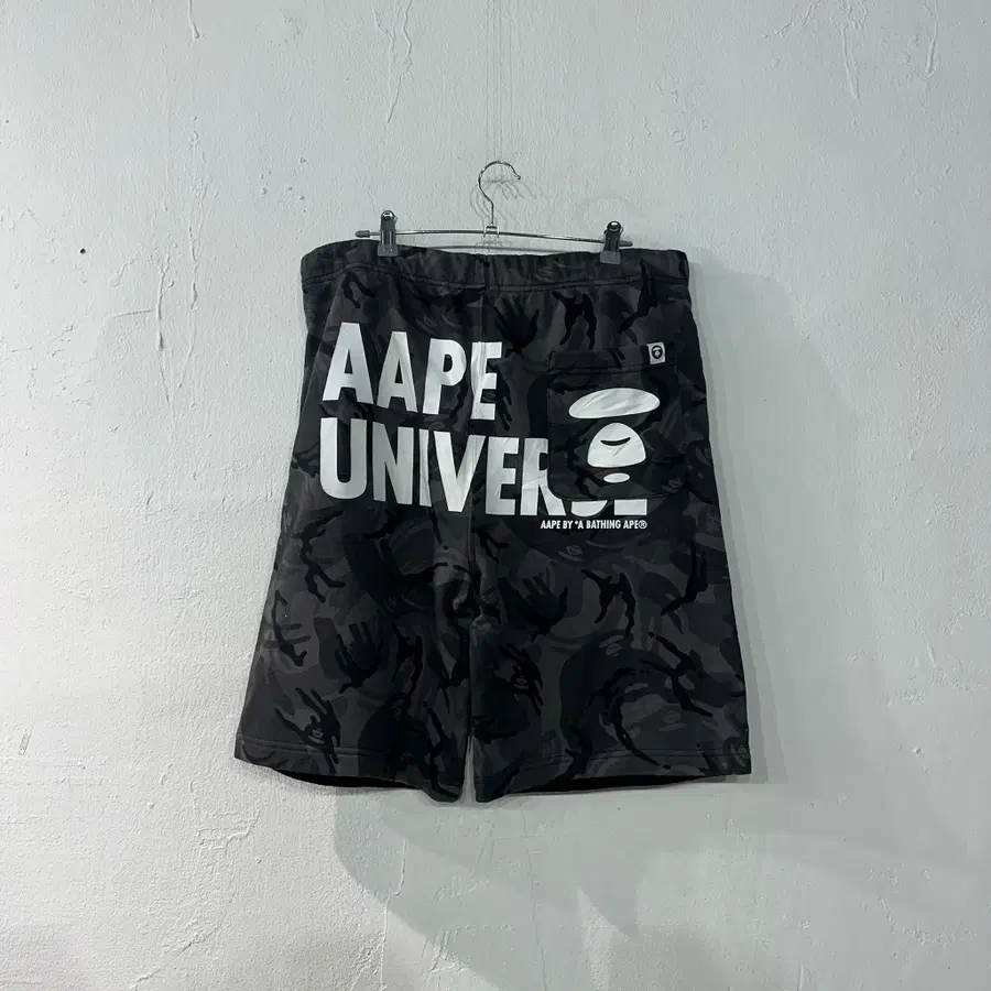 AaPE 블랙 카모 반바지 XL