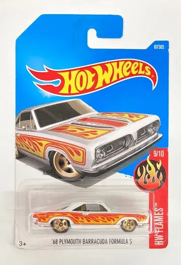 MATTEL HW FLAMES HOTWHEELS '68 PLYMOUTH BARRACUDA FORMULA S 화이트 87/365