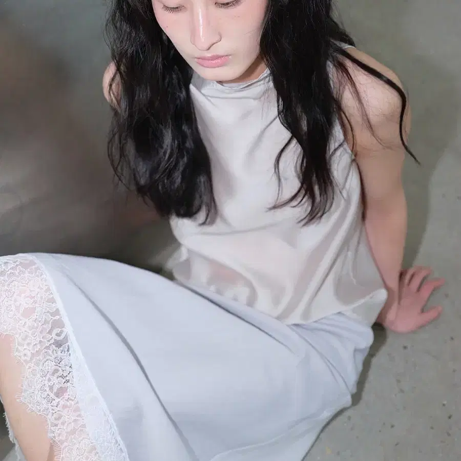 에쿠아 Draped Sleeveless Blouse Mint
