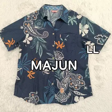 MAJUN 마준 카리유시 의류 여성용 오픈 카라 네이비 컬러 LL