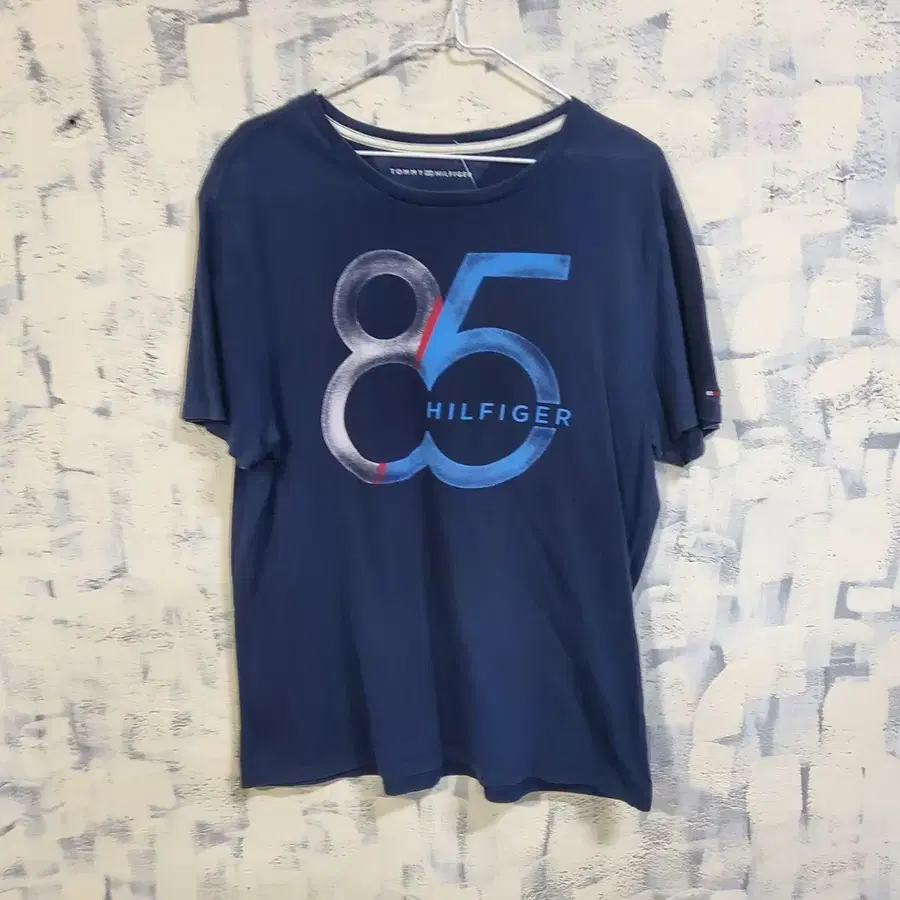 타미힐피거 85 로고 반팔 티셔츠 네이비 M